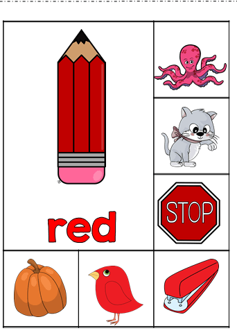 Peg it page for the color red.