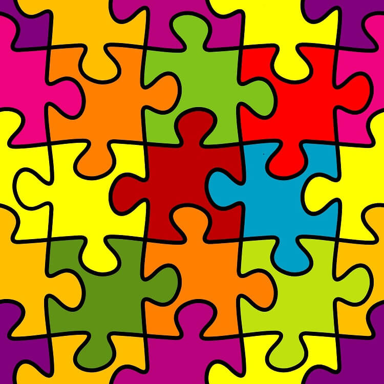 Puzzle pieces are great for visual discrimination skills.