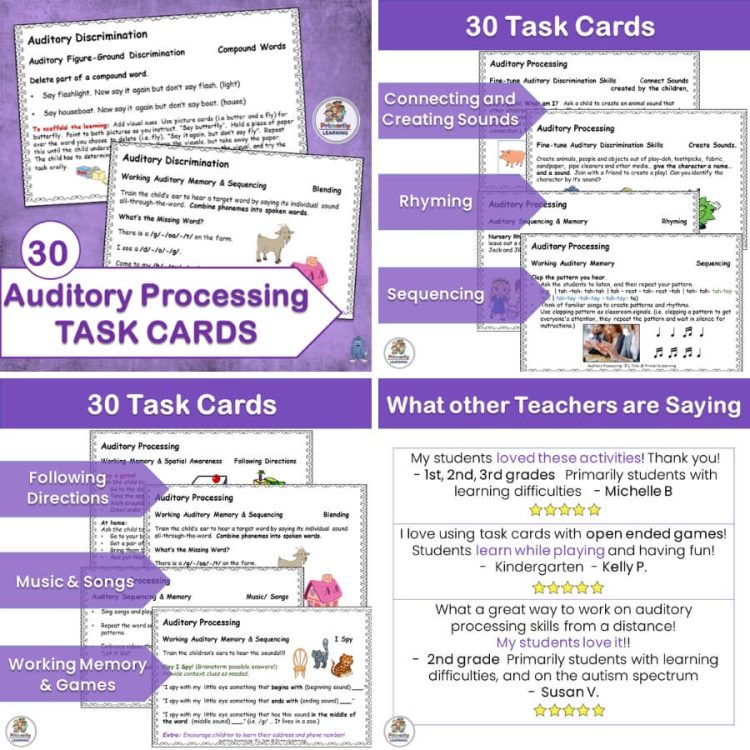 auditory processing cards