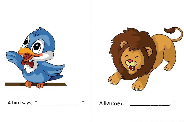 A picture of a bird and a lion.