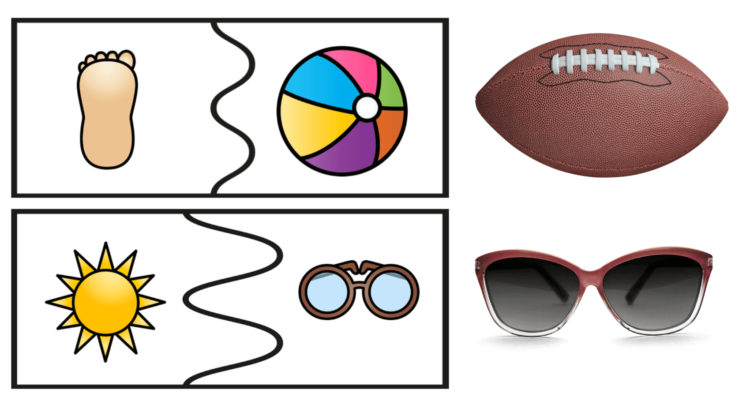 Compound Wrods. A foot and ball create football. The sun and glasses make sunglasses.