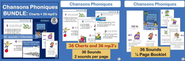 French phonics songs with mp3s.