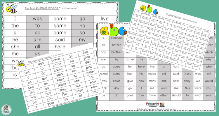 tricky word desk charts