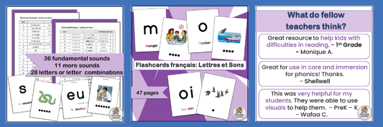 Letter and sound cards in French