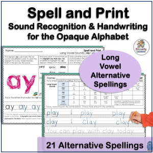 spell and print phonics alternative spellings long vowel sounds