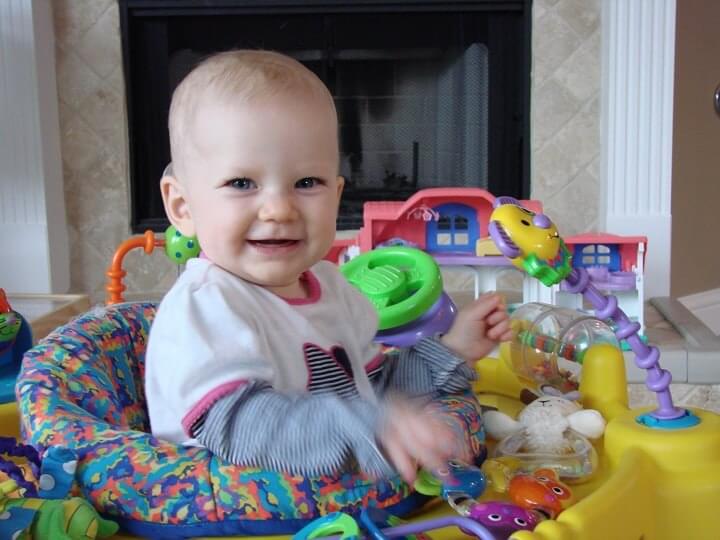 9 month old playing.