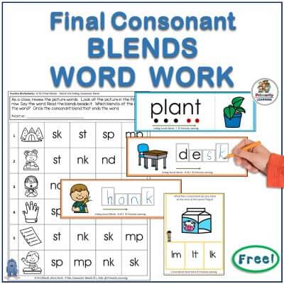 final consonant blends word work